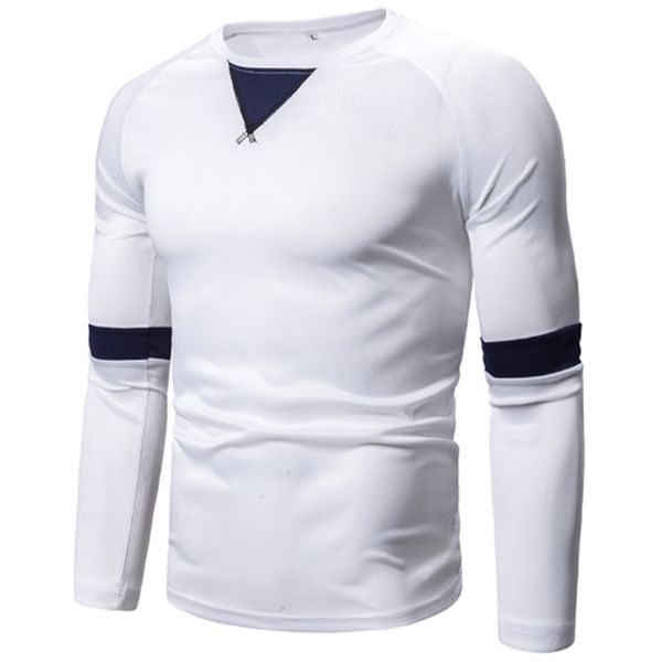 designer mens slim long sleeve spring casual solid splice clothes fashion breathable v neck male teenager, White;black 
designer mens slim long sleeve spring casual solid splice clothes fashion breathable v neck male teenager, White;black