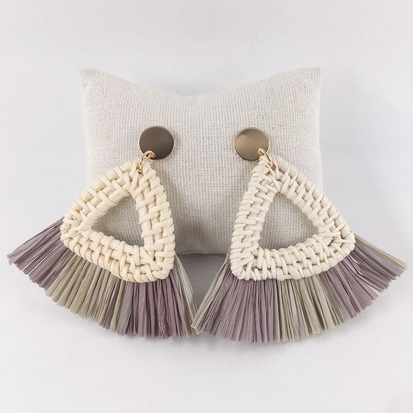 fashion tassel earrings bohemian drop lafite earring for women raffia straw handmade earrings fashion jewelry, Silver
fashion tassel earrings bohemian drop lafite earring for women raffia straw handmade earrings fashion jewelry, Silver