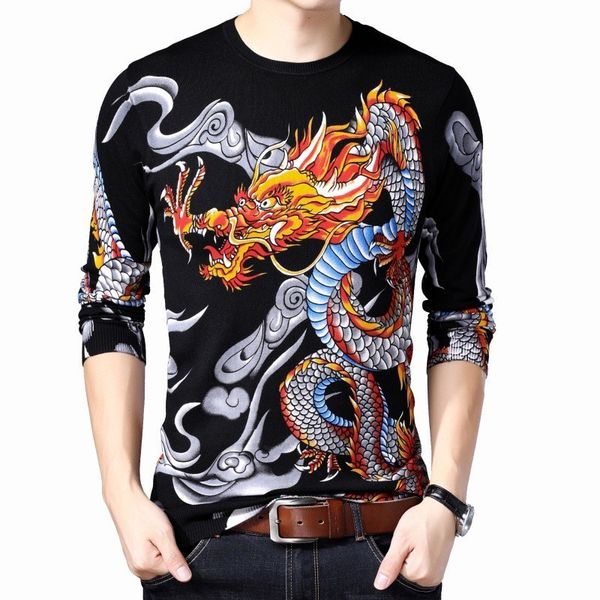 new dragon printed sweater mens fashion pullover erkek kazak sueter hombre slim fit pull homme mens chompas hombre 2019 clothes, White;black
new dragon printed sweater mens fashion pullover erkek kazak sueter hombre slim fit pull homme mens chompas hombre 2019 clothes, White;black