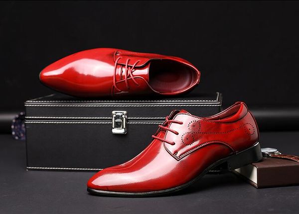 lace-up british style shoes men's wedding red shoes stylish pointed toes height increasing patent leather male carved dress shoe, Black
lace-up british style shoes men's wedding red shoes stylish pointed toes height increasing patent leather male carved dress shoe, Black