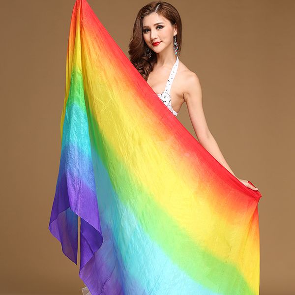 2018 performance dance accessory gradual colors light texture rectangular scarf 250cm rainbow shawl women belly dance silk veils, Black;red
2018 performance dance accessory gradual colors light texture rectangular scarf 250cm rainbow shawl women belly dance silk veils, Black;red