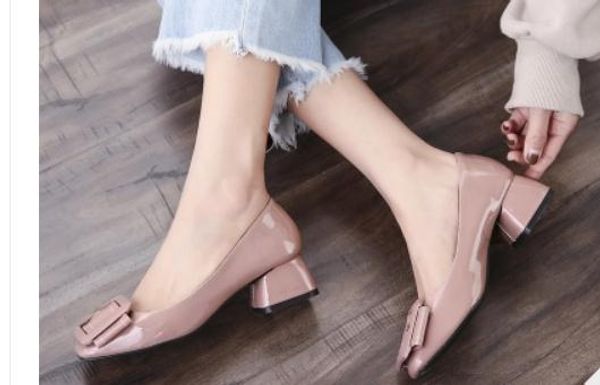 2019 women's shoes in spring and autumn with new style middle heel coarse heel square head@02, Black
2019 women's shoes in spring and autumn with new style middle heel coarse heel square head@02, Black