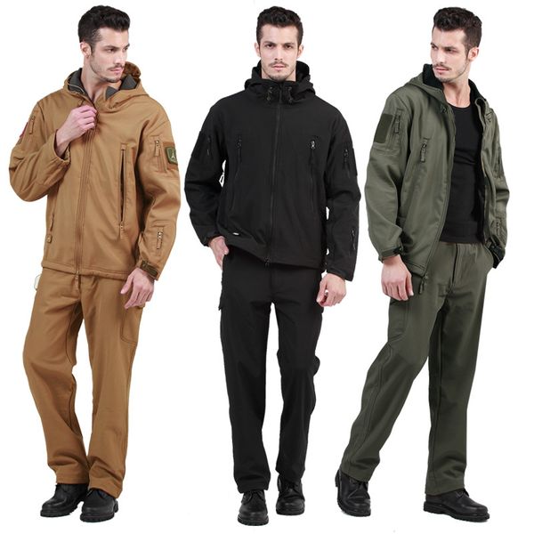 tactical men outdoor hunting waterproof camouflage suits tad sharkskin jacket and pants climbing hiking suits, Blue;black
tactical men outdoor hunting waterproof camouflage suits tad sharkskin jacket and pants climbing hiking suits, Blue;black