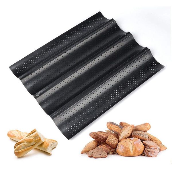 baguette sheet baguette baking tray mold with non-stick coating for baking, carbon steel
baguette sheet baguette baking tray mold with non-stick coating for baking, carbon steel