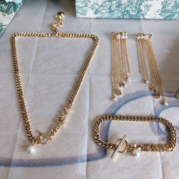 european and american creative personalized bridal jewelry set classic circle one-letter chain necklace bracelet with long tassel earrings, Black
european and american creative personalized bridal jewelry set classic circle one-letter chain necklace bracelet with long tassel earrings, Black