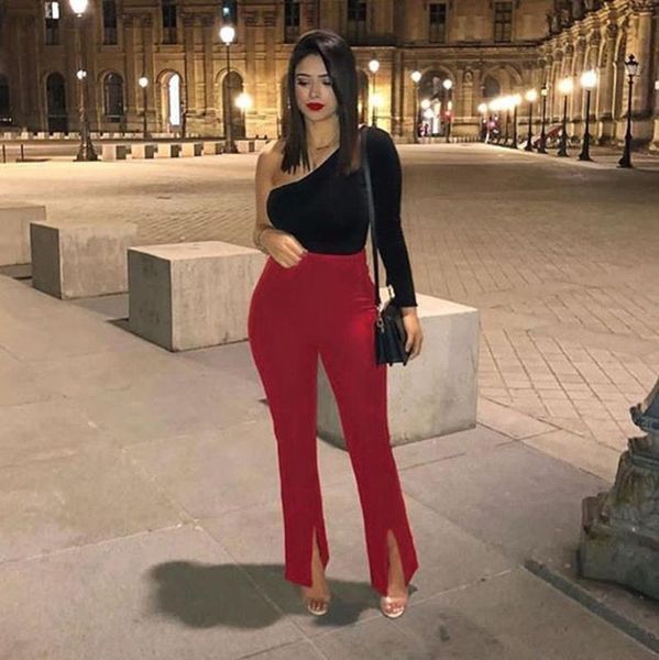 high waist flare pants women streetwear casual split pants fashion slim fitness office ladies trousers women pantalon femme, Black;white
high waist flare pants women streetwear casual split pants fashion slim fitness office ladies trousers women pantalon femme, Black;white