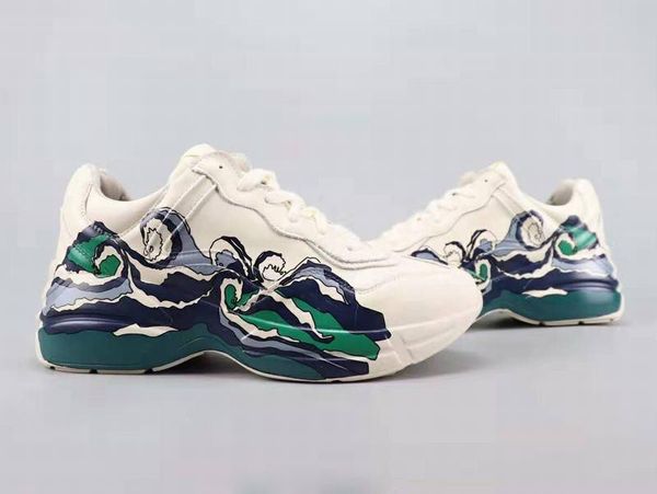 with box)rhyton casual shoes with wave man womans designer sneaker t05, Black
with box)rhyton casual shoes with wave man womans designer sneaker t05, Black