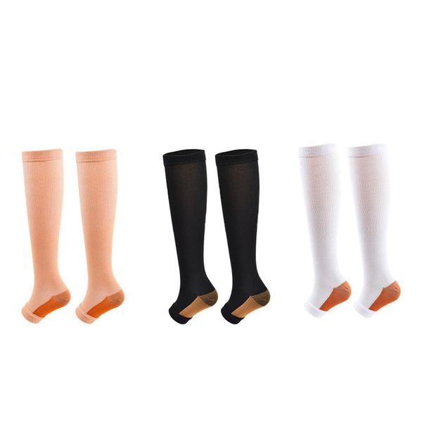 3 pair/lot graduated compression socks men women open toe knee high sports socks long stockings running hiking travel flight, Black
3 pair/lot graduated compression socks men women open toe knee high sports socks long stockings running hiking travel flight, Black