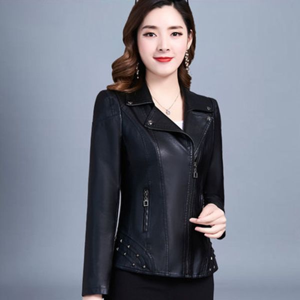 plus size 5xl leather clothing short 2019 spring and autumn women leather jacket coat new self-cultivation rivet jacket, Black
plus size 5xl leather clothing short 2019 spring and autumn women leather jacket coat new self-cultivation rivet jacket, Black