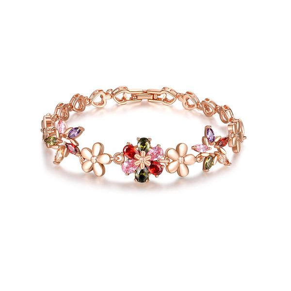 new european and american crystal bracelet kc gold flower colorful diamond zircon bracelet ladies, Golden;silver
new european and american crystal bracelet kc gold flower colorful diamond zircon bracelet ladies, Golden;silver