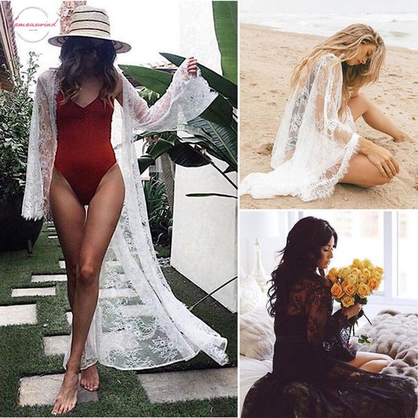 womens bathing lace see through long sleeve lace bikini cover up swimwear summer beach dress, Black;gray
womens bathing lace see through long sleeve lace bikini cover up swimwear summer beach dress, Black;gray