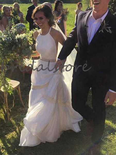 country wedding dresses 2020 halter backless beach wedding dress floor length boho rustic bride robes chic vestidos de novia long sexy, White
country wedding dresses 2020 halter backless beach wedding dress floor length boho rustic bride robes chic vestidos de novia long sexy, White