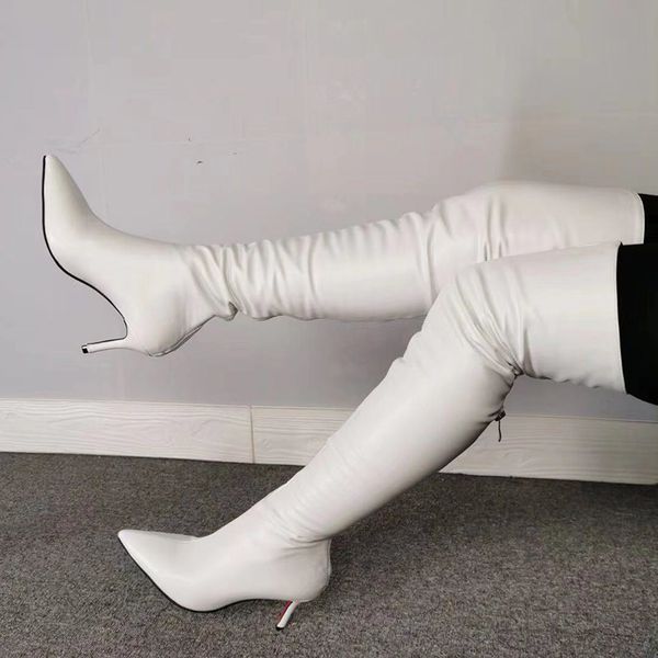 olomm handmade women thigh high boots stiletto .5cm heels boots pointed toe elegant white shoes women plus us size 5-15, Black
olomm handmade women thigh high boots stiletto .5cm heels boots pointed toe elegant white shoes women plus us size 5-15, Black