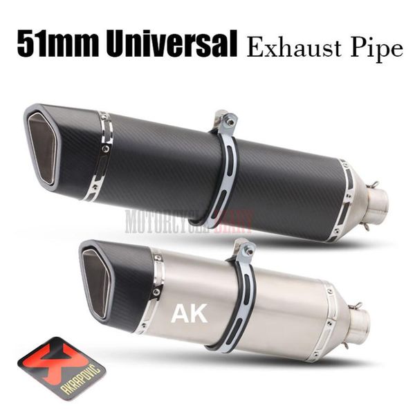 51mm universal akrapovic motorcycle exhaust pipe ak sc carbon escape moto laser for cbr500 z400 r25 rc390 tmax530 r1200 mt07 cbr
51mm universal akrapovic motorcycle exhaust pipe ak sc carbon escape moto laser for cbr500 z400 r25 rc390 tmax530 r1200 mt07 cbr