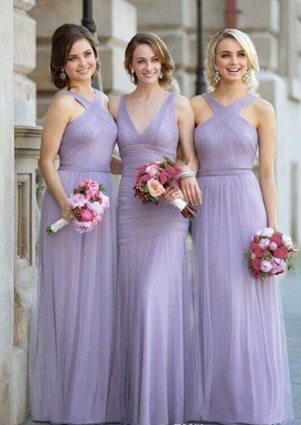 floor length lavender tulle pleated halter neck or v neck elegant ruched bridesmaid dresses prom dresses, White;pink
floor length lavender tulle pleated halter neck or v neck elegant ruched bridesmaid dresses prom dresses, White;pink