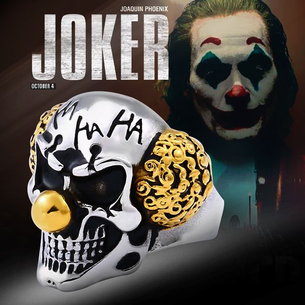 beier the joker face design ring stainless steel funny clowns man punk jewelry as gift for friend dropshipping br8-642, Golden;silver
beier the joker face design ring stainless steel funny clowns man punk jewelry as gift for friend dropshipping br8-642, Golden;silver