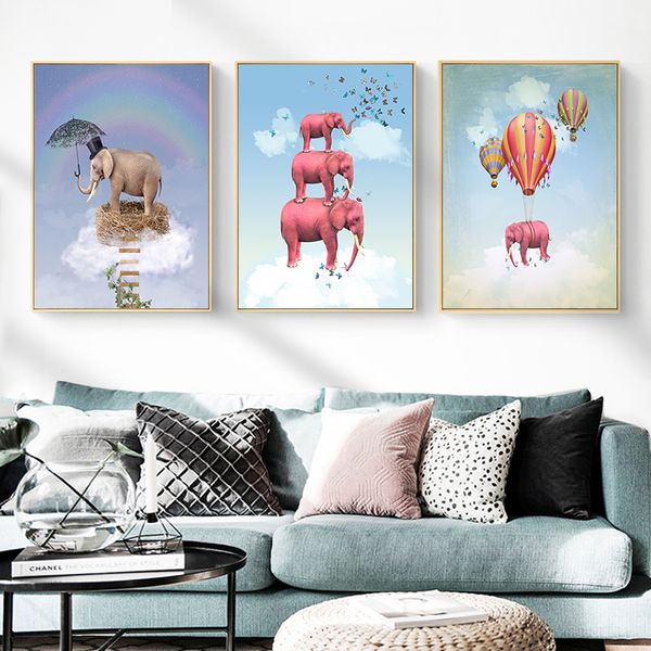 surrealism animal elephant air balloon posters and prints canvas painting pictures for living room kids wall art home decor
surrealism animal elephant air balloon posters and prints canvas painting pictures for living room kids wall art home decor