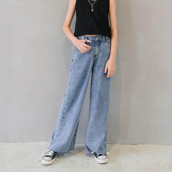 girls ins 2020 xia kuansong thin mop the floor wide jeans and jeans legs drags daddy straight pants, Blue
girls ins 2020 xia kuansong thin mop the floor wide jeans and jeans legs drags daddy straight pants, Blue