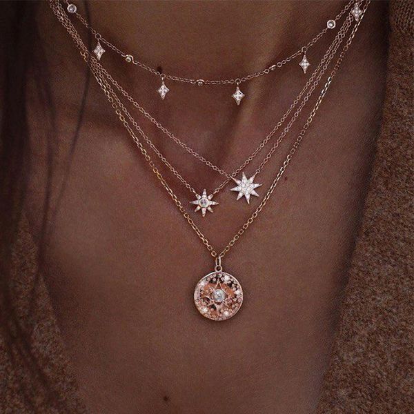 diezi vintage multilayer 2019 new crystal star geometric gold pendant chain necklace set women party accessories jewelry, Silver
diezi vintage multilayer 2019 new crystal star geometric gold pendant chain necklace set women party accessories jewelry, Silver