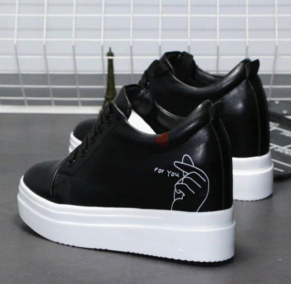2019 women sneakers trainers white autumn wedges breathable woman height, Black;white
2019 women sneakers trainers white autumn wedges breathable woman height, Black;white