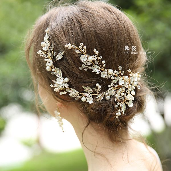 luxury pearl ceremic flower gold hair barrettes sets headdress brides hair decoration women wedding hair accessories, Golden;white
luxury pearl ceremic flower gold hair barrettes sets headdress brides hair decoration women wedding hair accessories, Golden;white
