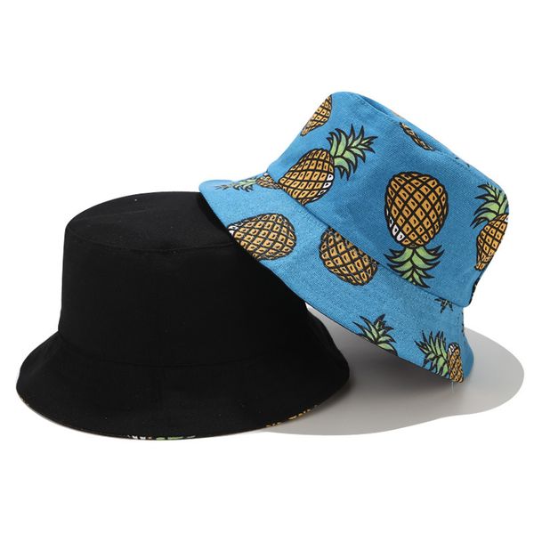 fruit pineapple print double-sided wear fisherman hat basin cap leisure travel outdoor sun hat, Black;white
fruit pineapple print double-sided wear fisherman hat basin cap leisure travel outdoor sun hat, Black;white