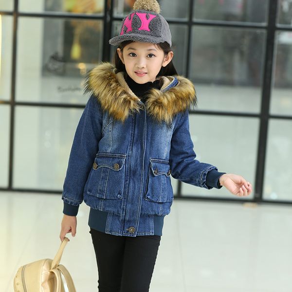 new winter jacket for girls jeans thickness fashion chilern winter clothes doudoune enfant girl jacket 6wjt044, Blue;gray
new winter jacket for girls jeans thickness fashion chilern winter clothes doudoune enfant girl jacket 6wjt044, Blue;gray