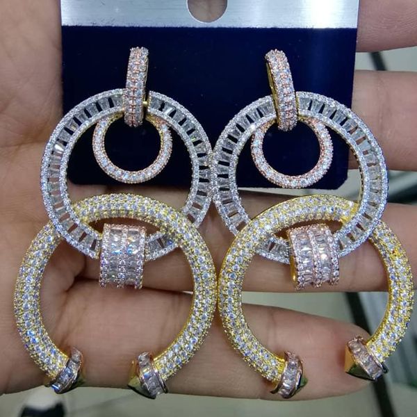 godki 2020 new trendy 3 tone dangle earrings for women wedding full micro cubic zircon bridal engagement jewelry addiction, Silver
godki 2020 new trendy 3 tone dangle earrings for women wedding full micro cubic zircon bridal engagement jewelry addiction, Silver