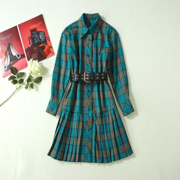 autumn 2019 new european and american women's wear long sleeve lantern sleeve lapel checked print belt fashion dress, Black;gray
autumn 2019 new european and american women's wear long sleeve lantern sleeve lapel checked print belt fashion dress, Black;gray