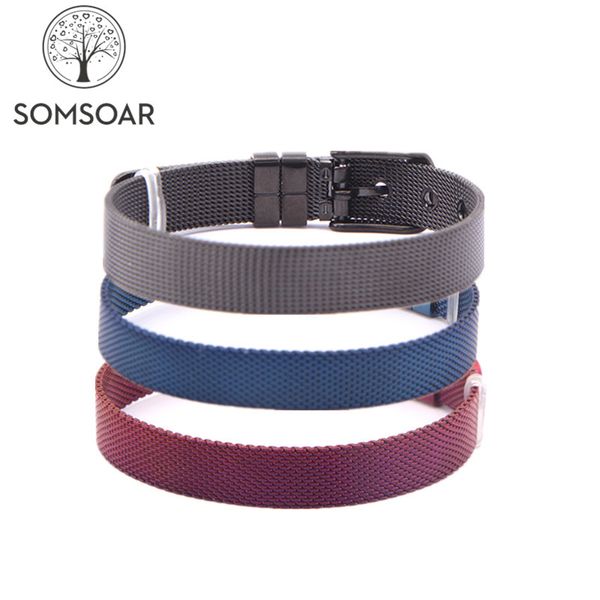 somsoar jewelry brunet series stianless steel mesh bracelet mixed black & royalblue & coffer purple dark color fit slide charms, Golden;silver
somsoar jewelry brunet series stianless steel mesh bracelet mixed black & royalblue & coffer purple dark color fit slide charms, Golden;silver