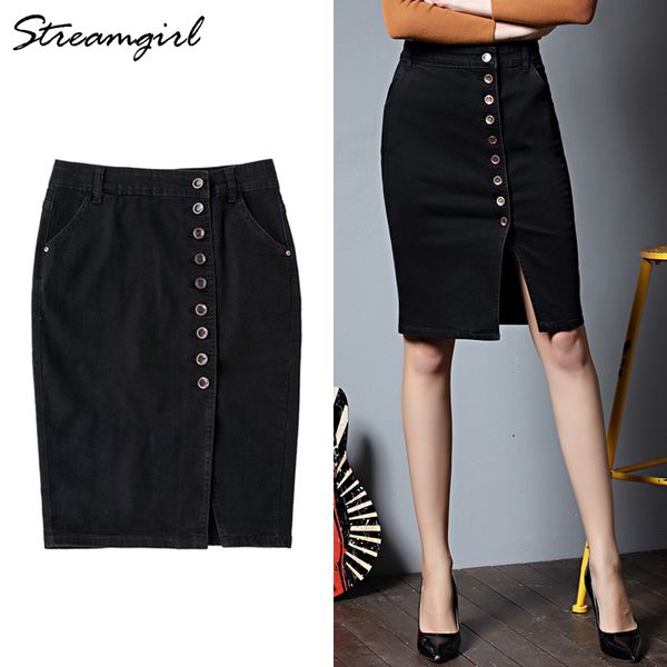 midi skirt women summer skirts womens plus size denim skirts with button ladies office pencil skirt high waist knee length split, Black
midi skirt women summer skirts womens plus size denim skirts with button ladies office pencil skirt high waist knee length split, Black