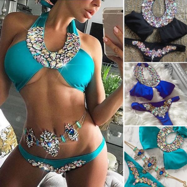 itfabs new diamond bikini set women crystal halter bandage push up padded swimwear rhinestone swimsuit traingle bathing
itfabs new diamond bikini set women crystal halter bandage push up padded swimwear rhinestone swimsuit traingle bathing