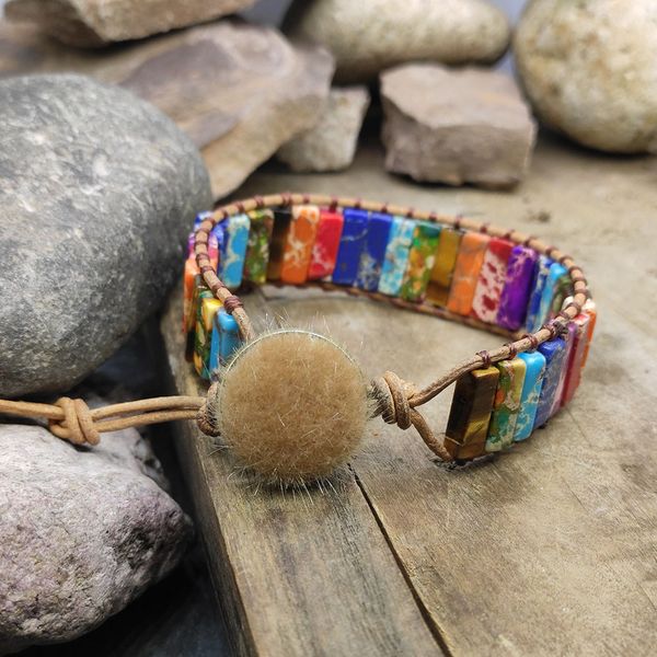 comfy soft nap chakra bracelet handmade natural stone tube beads leather wrap bracelet couples bracelets creative gifts dropship, Golden;silver
comfy soft nap chakra bracelet handmade natural stone tube beads leather wrap bracelet couples bracelets creative gifts dropship, Golden;silver