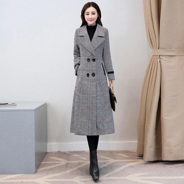 long winter coat women plaid woolen plus size turn down collar double breasted coat 2019 new long sleeve wool winter women, Black
long winter coat women plaid woolen plus size turn down collar double breasted coat 2019 new long sleeve wool winter women, Black