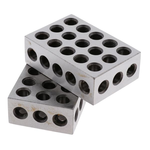 2 pieces 1-2-3 blocks matched pair hardened steel 23 holes (1x2x3 inch) 123 set precision machinist milling
2 pieces 1-2-3 blocks matched pair hardened steel 23 holes (1x2x3 inch) 123 set precision machinist milling