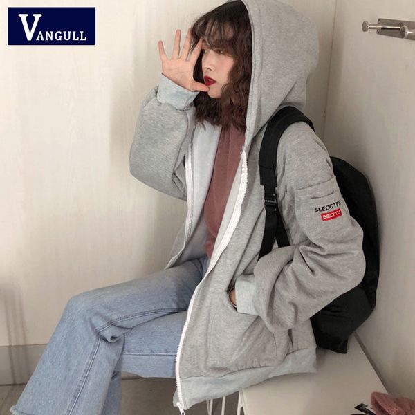 vangull women ins harajuku thick sport jackets 2019 spring autumn new long sleeve loose zipper cardigan female solid hooded coat, Black;brown
vangull women ins harajuku thick sport jackets 2019 spring autumn new long sleeve loose zipper cardigan female solid hooded coat, Black;brown