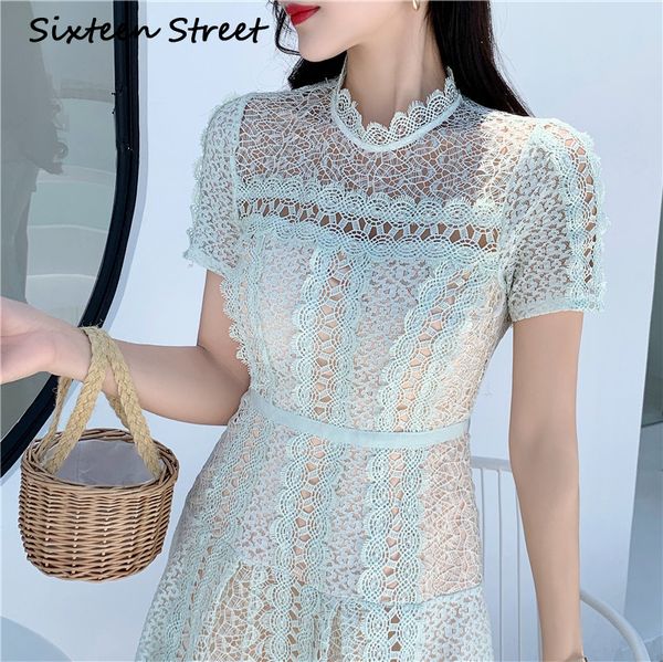 summer mini dress woman mint green lace short sleeve o-neck patchwork vacation holiday casual self dress female runway fashion, Black;gray
summer mini dress woman mint green lace short sleeve o-neck patchwork vacation holiday casual self dress female runway fashion, Black;gray