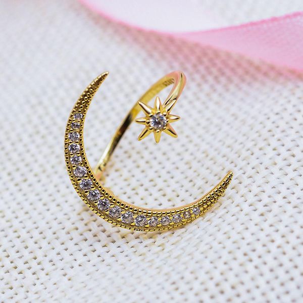 fashion female small moon star ring 100% real 925 sterling silver wedding bands rings promise gold engagement rings for women, Golden;silver
fashion female small moon star ring 100% real 925 sterling silver wedding bands rings promise gold engagement rings for women, Golden;silver