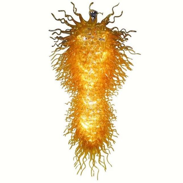 lamps 100% mouth blown borosilicate murano chandelier pendant lights art gold yellow glass lighting chandeliers