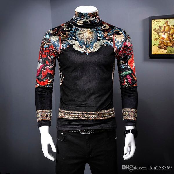 2019 autumn and winter men's new gold velvet plus velvet long-sleeved t-shirt korean slim men's high collar bottoming shirt, White;black
2019 autumn and winter men's new gold velvet plus velvet long-sleeved t-shirt korean slim men's high collar bottoming shirt, White;black