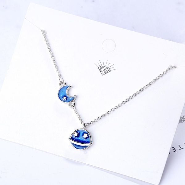 wyeaiir starry planet moon blue fresh cute student gift 925 sterling silver clavicle chain female necklace, Golden;silver
wyeaiir starry planet moon blue fresh cute student gift 925 sterling silver clavicle chain female necklace, Golden;silver