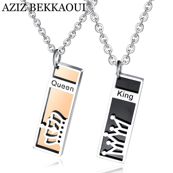 aziz bekkaoui king queen couple necklaces with crown engrave name stainless steel tag pendant necklace for lover dropshipping, Silver
aziz bekkaoui king queen couple necklaces with crown engrave name stainless steel tag pendant necklace for lover dropshipping, Silver