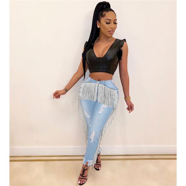 tassel stitching women jeans high waist scratches denim skinny pencil pants stretchy slim fit boyfriend jeans for women, Blue
tassel stitching women jeans high waist scratches denim skinny pencil pants stretchy slim fit boyfriend jeans for women, Blue