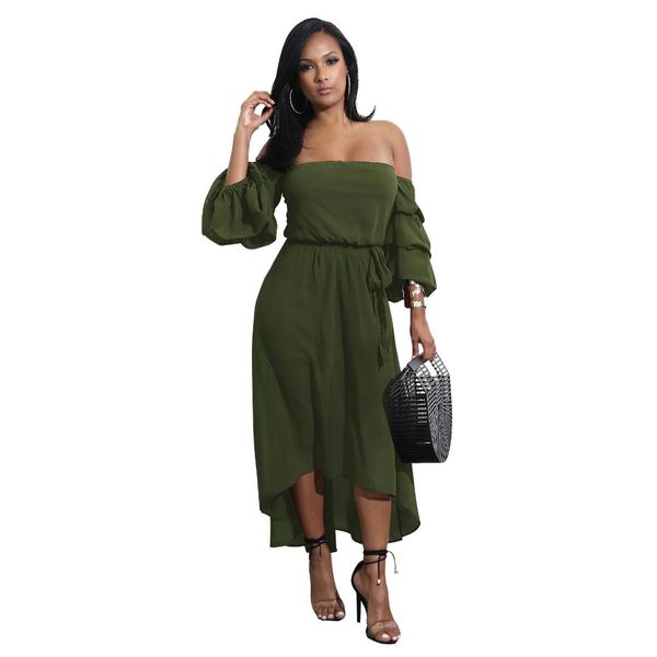 elegant bandage dress women ruffles solid women dresses off shoulder three quarter sleeve maxi vestidos, Black;gray
elegant bandage dress women ruffles solid women dresses off shoulder three quarter sleeve maxi vestidos, Black;gray