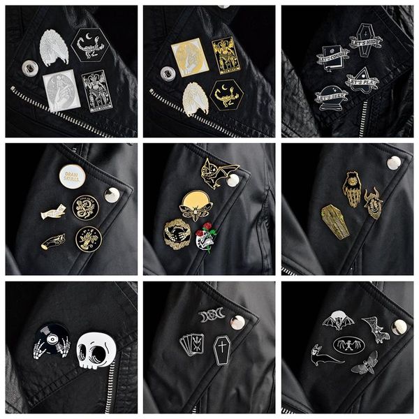 qihe jewelry 2~5pcs/set goth pins punk pins brooches for men dark lapel pins skull devil bat coffin skeleton gothic jewelry hcpcp, Black;gray
qihe jewelry 2~5pcs/set goth pins punk pins brooches for men dark lapel pins skull devil bat coffin skeleton gothic jewelry hcpcp, Black;gray