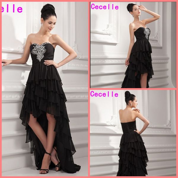 black high low chiffon prom dresses beaded tiered chiffon a-line cocktail party dresses black prom party dresses 2019 real picture
black high low chiffon prom dresses beaded tiered chiffon a-line cocktail party dresses black prom party dresses 2019 real picture