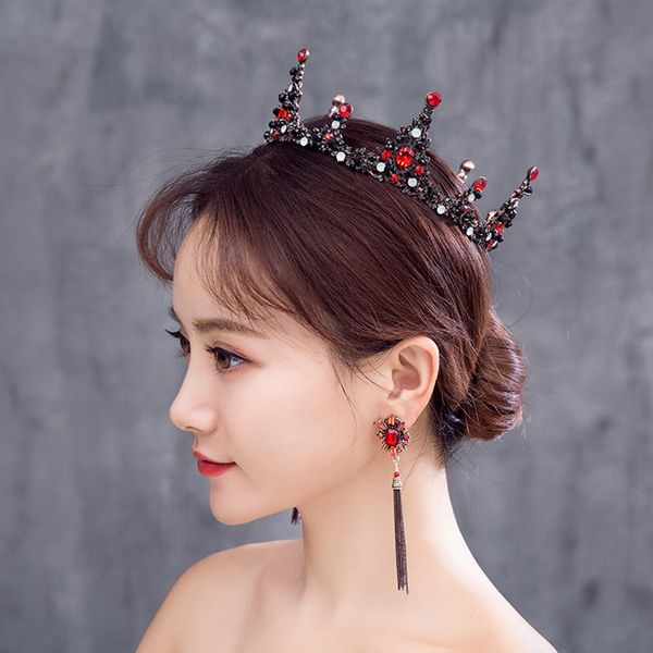 baroque vintage high-grade large round crown bridal accessories boutique headdress red crystal crown round jewelry gift, Silver
baroque vintage high-grade large round crown bridal accessories boutique headdress red crystal crown round jewelry gift, Silver