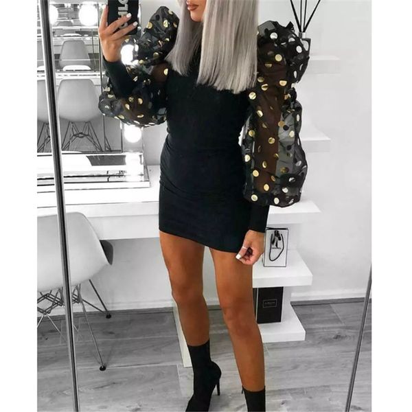 woman fashion casual slim female bodycon mini dresses spring fall puff mesh polka dot long sleeve black club dress, Black;gray
woman fashion casual slim female bodycon mini dresses spring fall puff mesh polka dot long sleeve black club dress, Black;gray