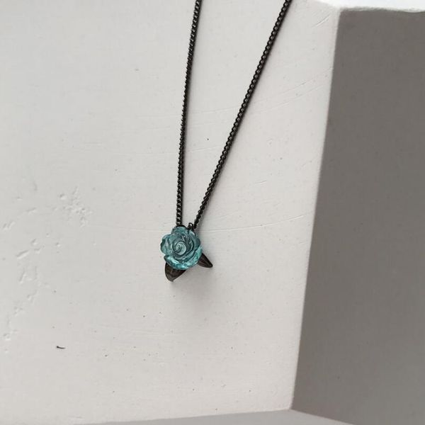 sweet 925 sterling silver blue rose flower necklace women black clavicle chain choker necklace collar
sweet 925 sterling silver blue rose flower necklace women black clavicle chain choker necklace collar