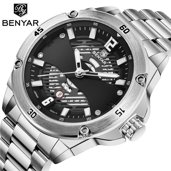 new benyar men's watches quartz watch men business/gold watches stainless steel male clock erkek kol saati+box, Slivery;brown
new benyar men's watches quartz watch men business/gold watches stainless steel male clock erkek kol saati+box, Slivery;brown